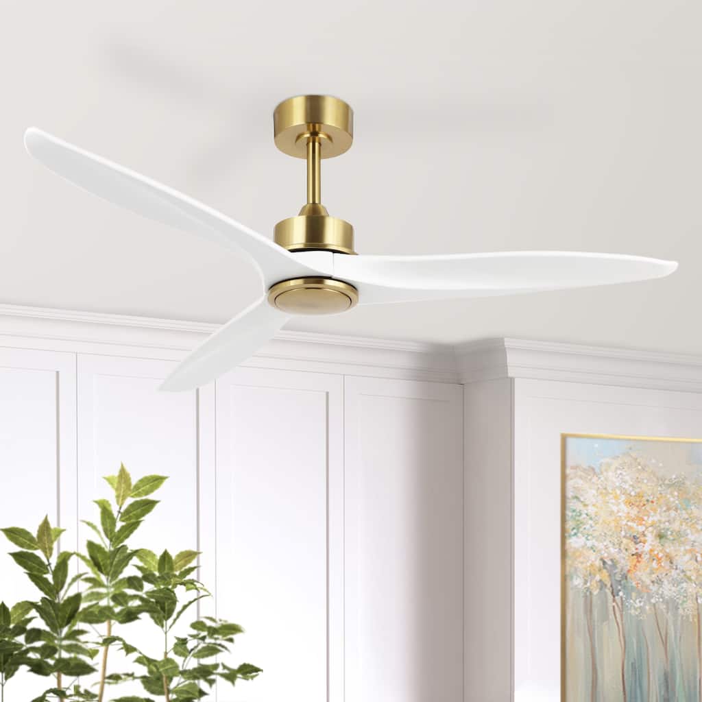 GetLedel 60" Solid Wood 3-Blade DC Motor Ceiling Fan with Remote Control