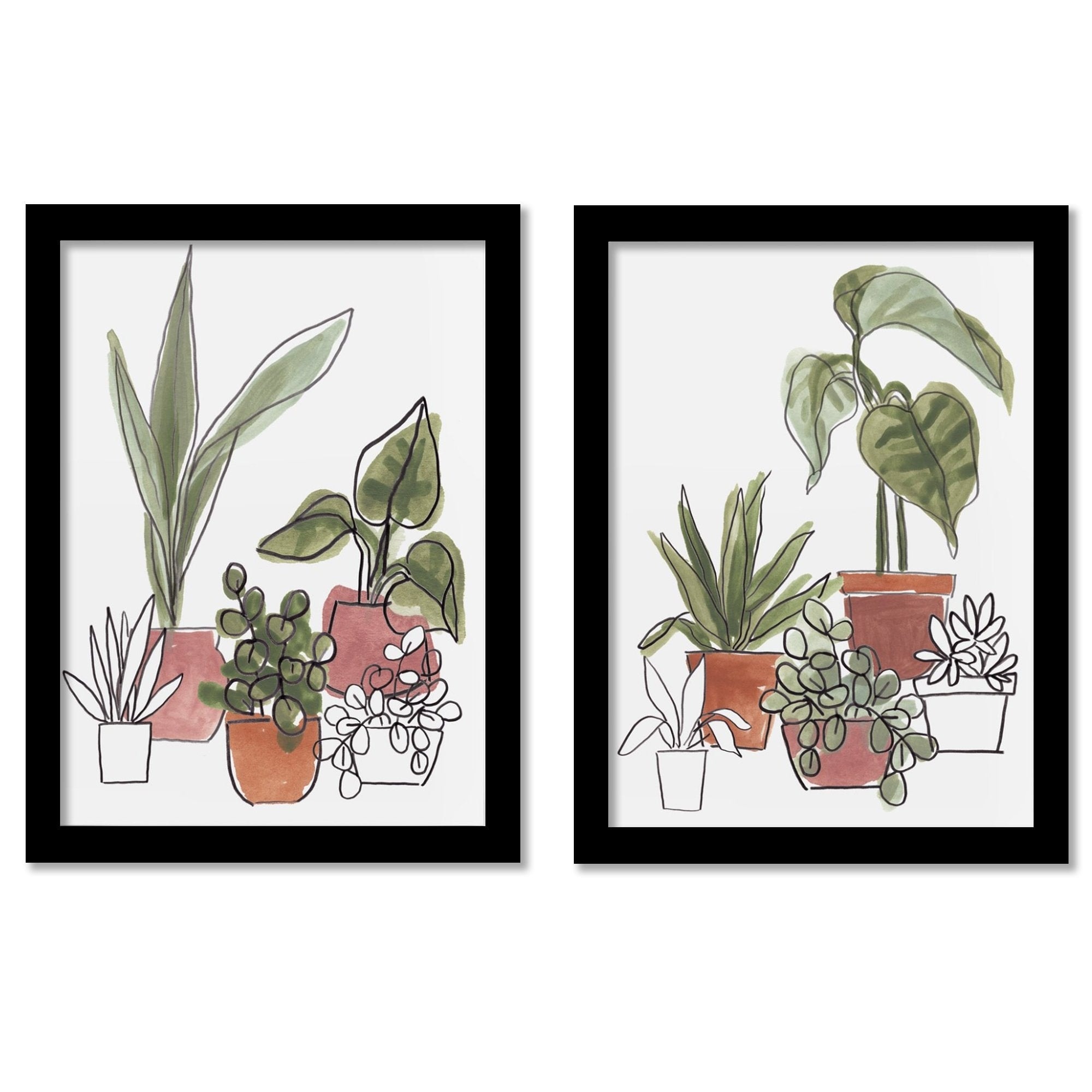 Americanflat Botanical 22x28 Framed Print - Tiny House Plants
