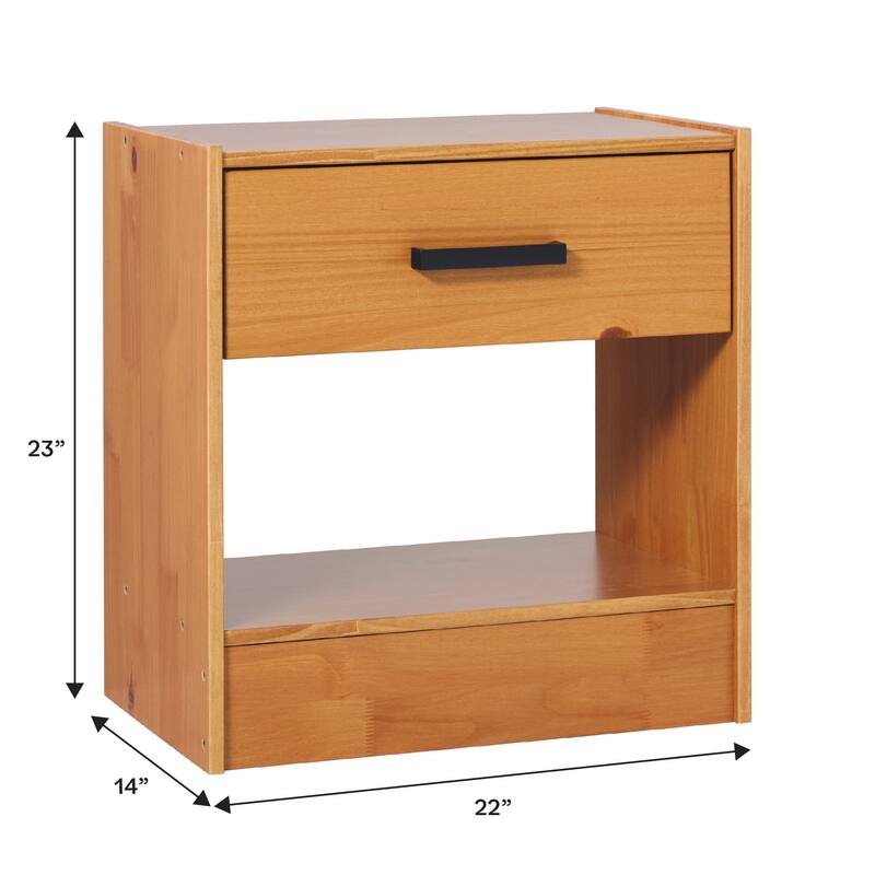 Walker Edison Modern Easy Assembly 1-Drawer Solid Wood Nightstand