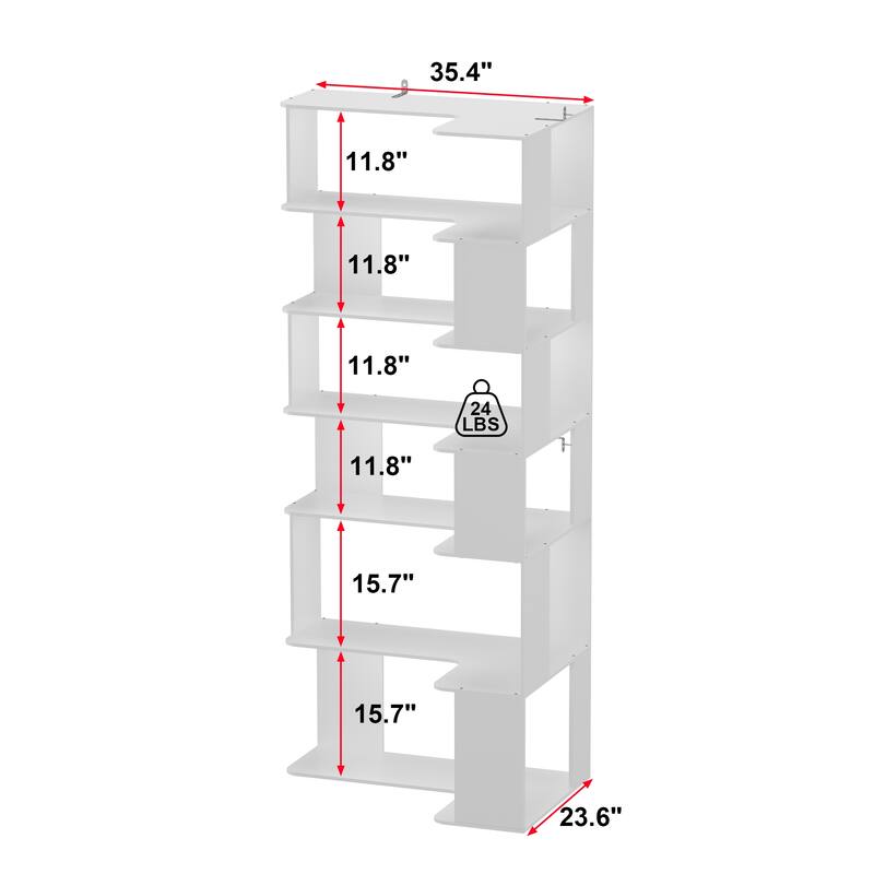 81.9"H Bookshelf Unique Side Table and Bookcases Room Divider Bookcase