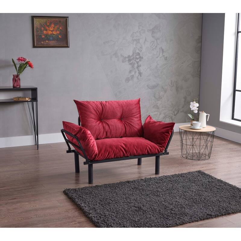 Sona Futon Love Seat ,Frame collapsible - Red