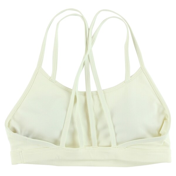 white strappy back sports bra