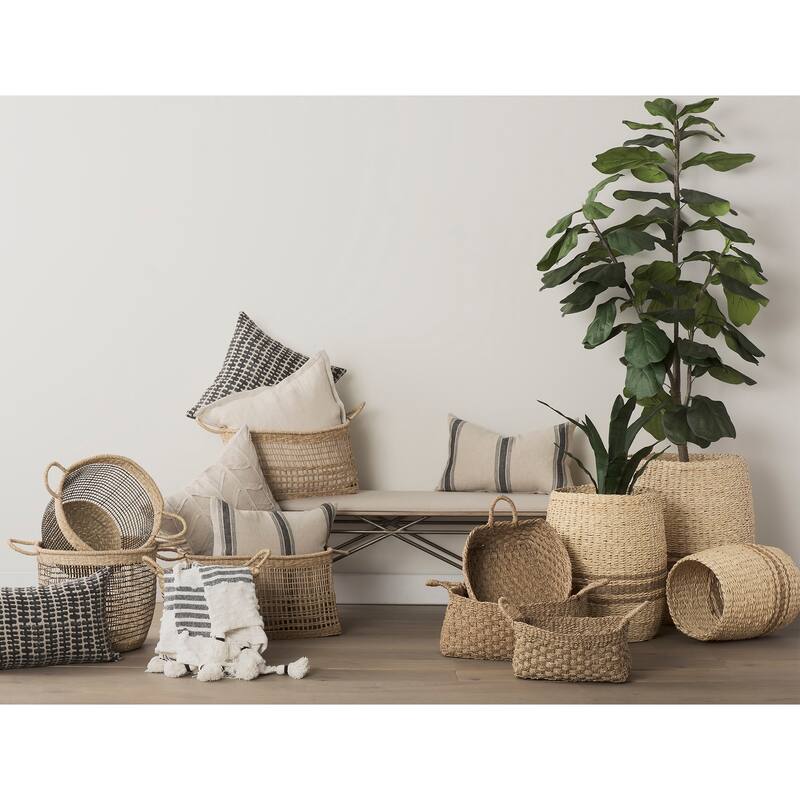 Bellisa 18.5L x 14.6W x 11.0H (Set of 2) Medium Brown Seagrass Rectangular Basket W/ Handles