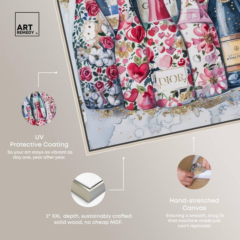Intricate Floral Champagne Canvas by Art Remedy