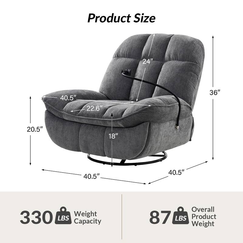 Alina Modern Manual Recliner with A Phone Holder(Set of 2) by HULALA HOME