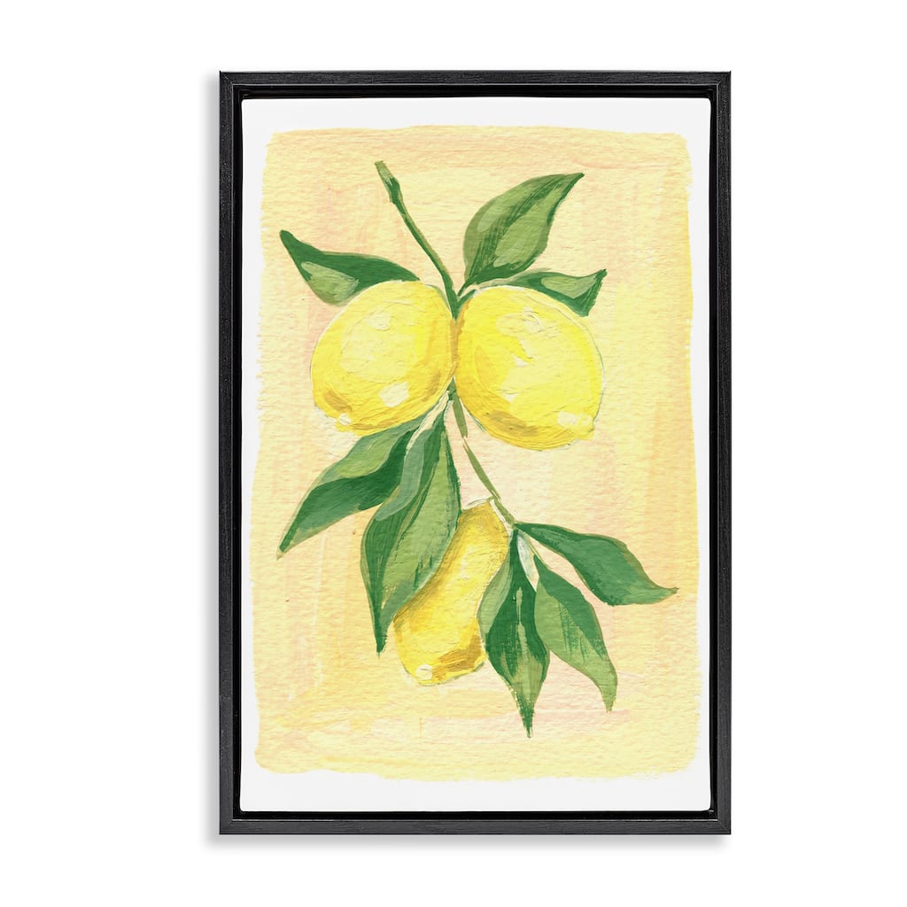 Stupell Hanging Lemons Country Charm Framed Floater Canvas Wall Art Design By Hannah Moren