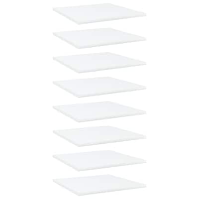 vidaXL Bookshelf Boards 8 pcs White 15.7"x15.7"x0.6" Chipboard