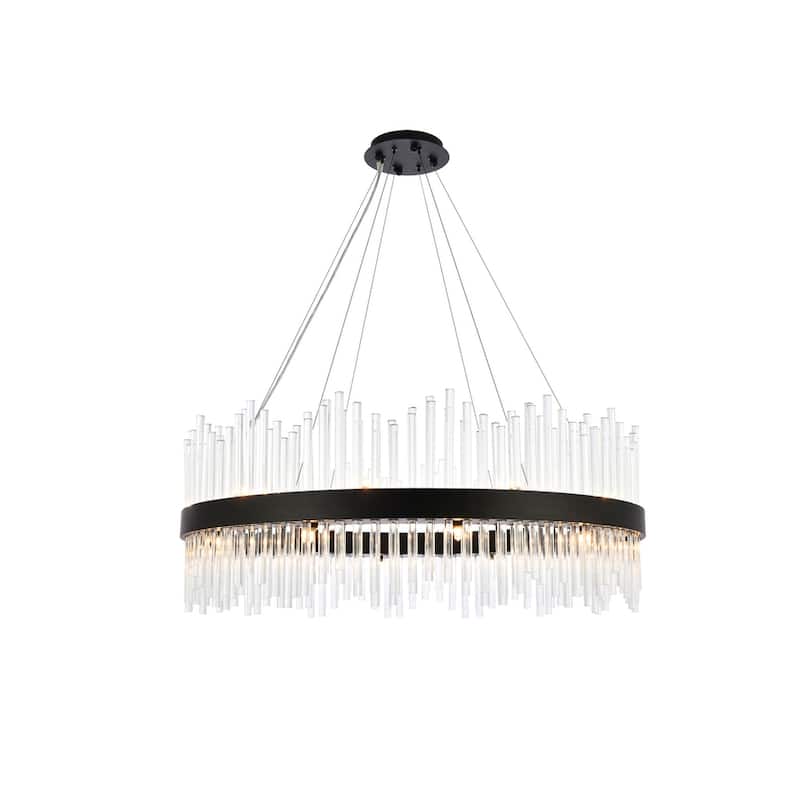 Indigo Home round crystal pendant in black - 36