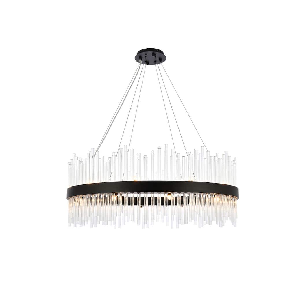 Indigo Home round crystal pendant in black