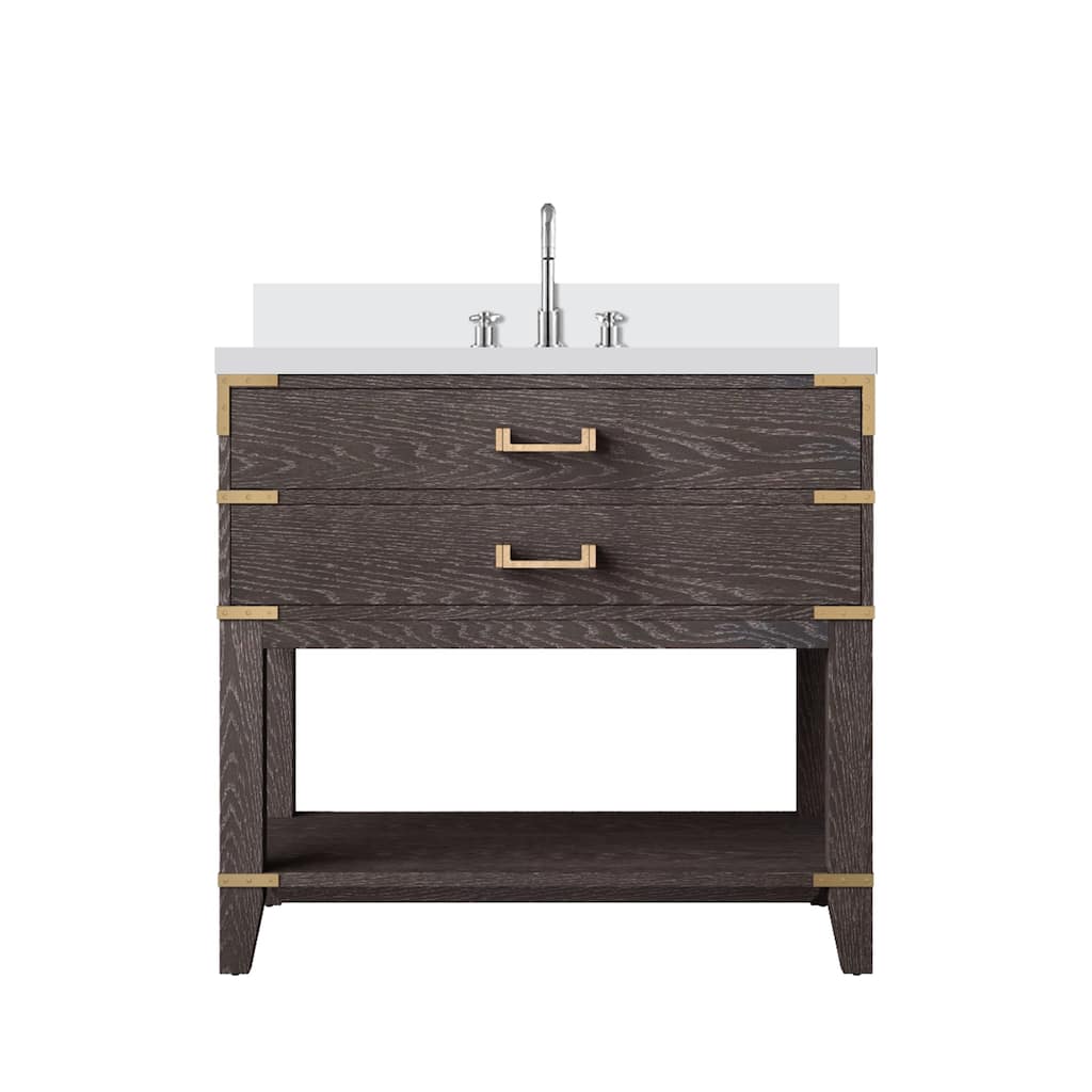 Norwalk Bath Vanity Cultured Marble Top, Sink and Faucet