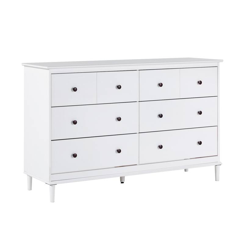 Walker Edison Bullrushes 6-Drawer Solid Wood Dresser