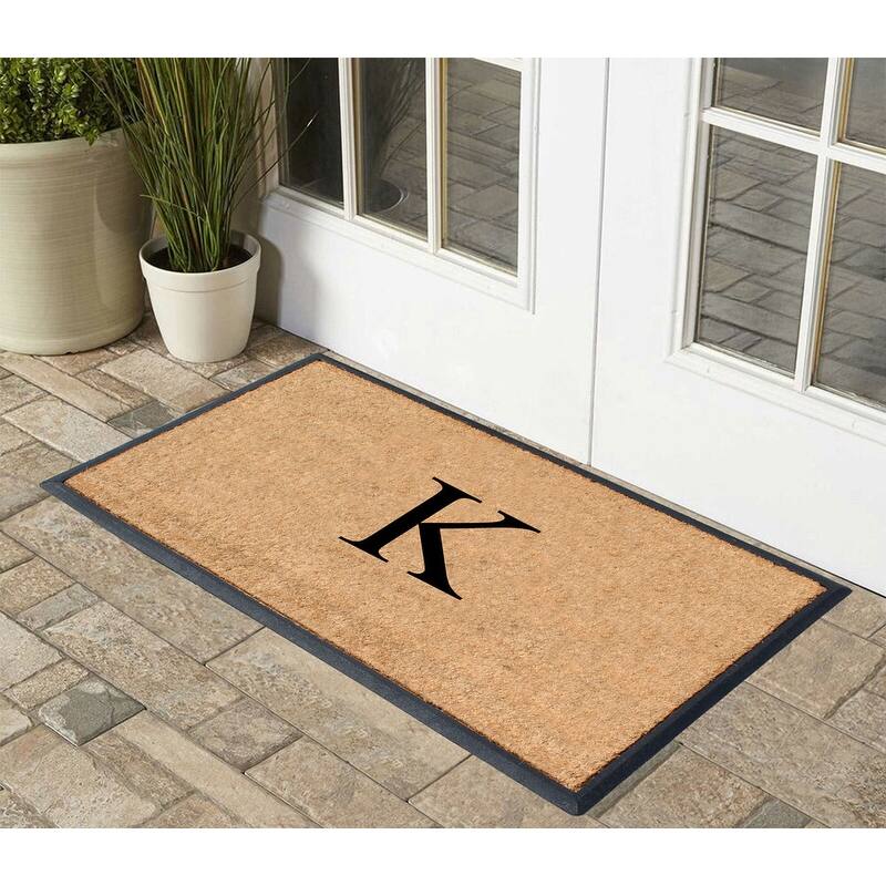 A1HC Rubber and Coir Molded Double Monogrammed Door Mat 30"x48"