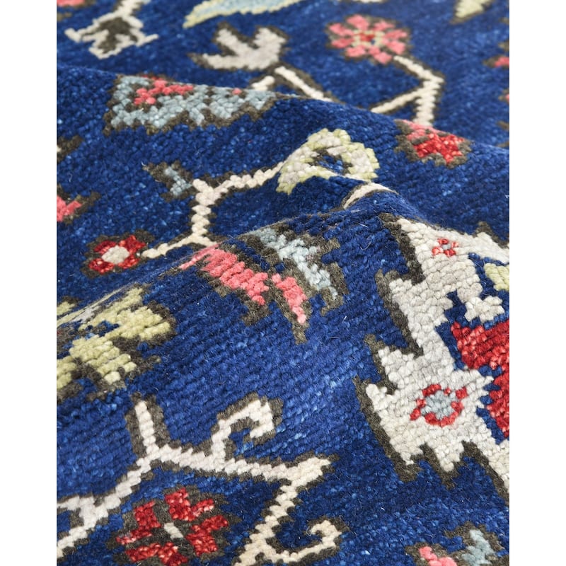 Winston Traditional Oriental Handmade Blue Area Rug - 8' 0" x 10' 0"