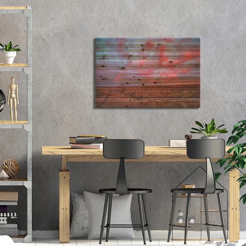 Symphany Over Badlands Print On Wood by John Fan - Multi-Color
