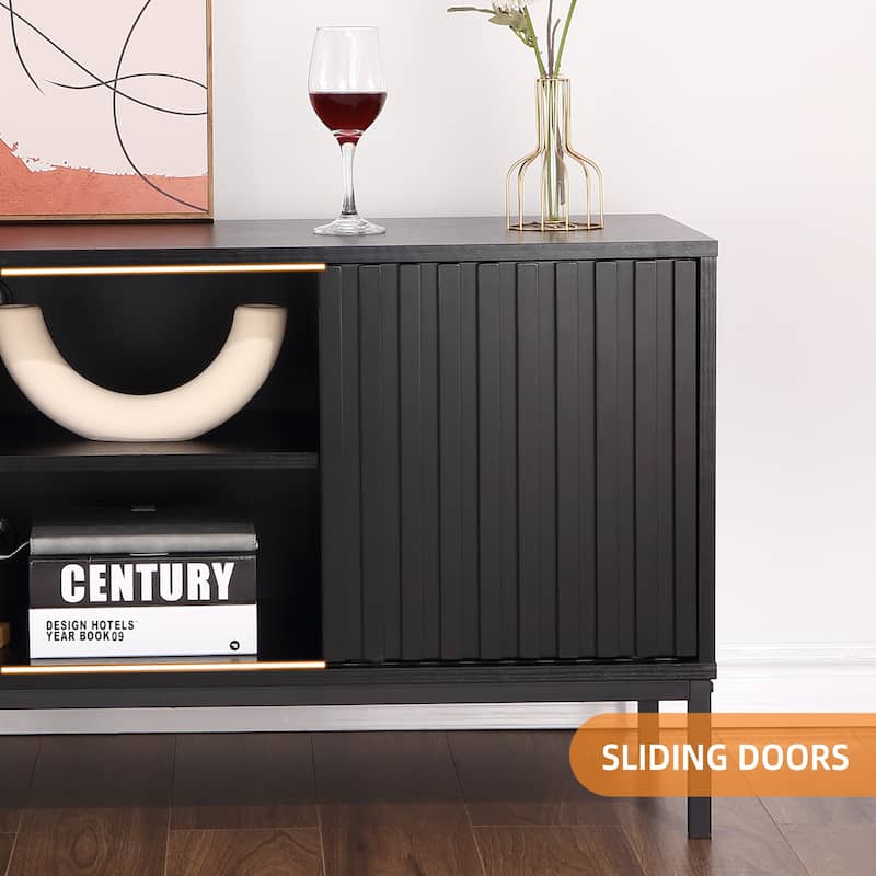 Mid Century Modern TV Stand for 65 inch TV, Entertainment Center with Storage - 55 inches