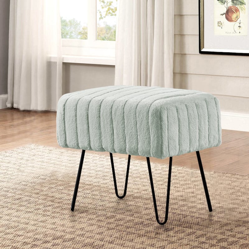 Serenta SuperMink Fauxfur Ottoman Bench