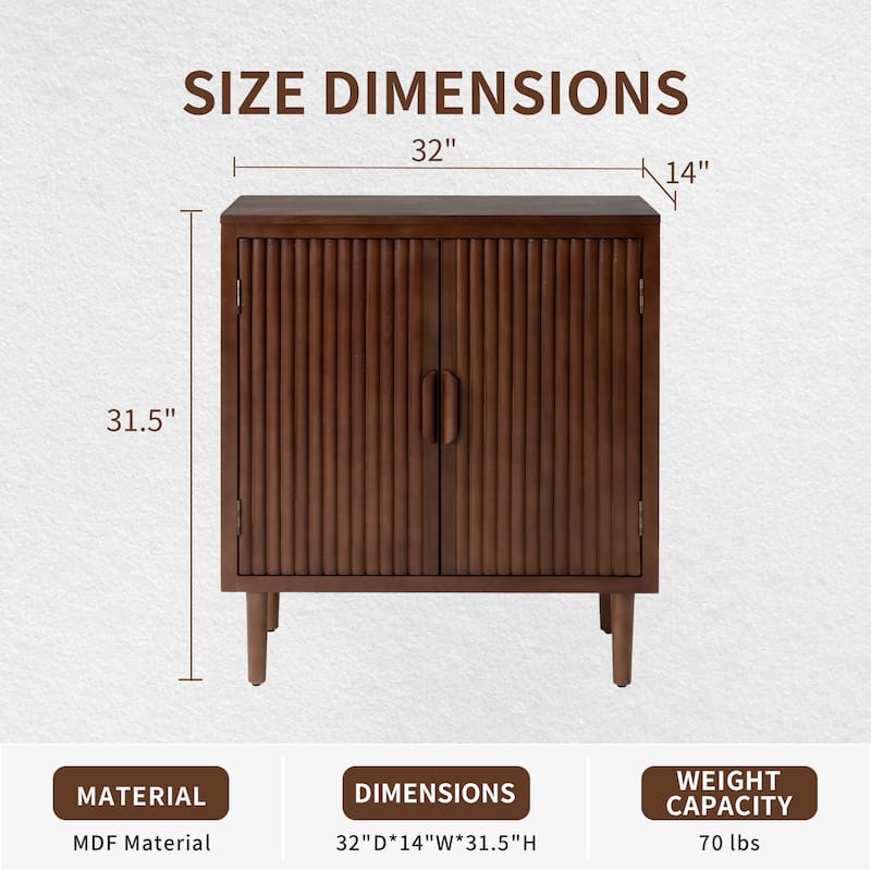 COSIEST Modern Brown Sideboard Storage Cabinet and Buffet