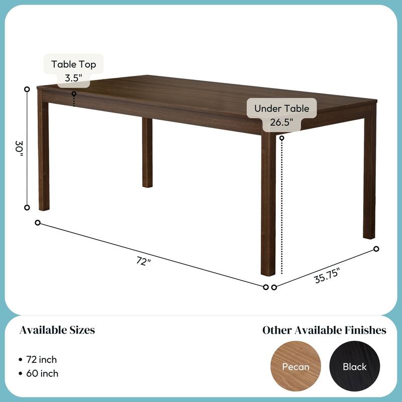 Rectangular 72" Dining Table