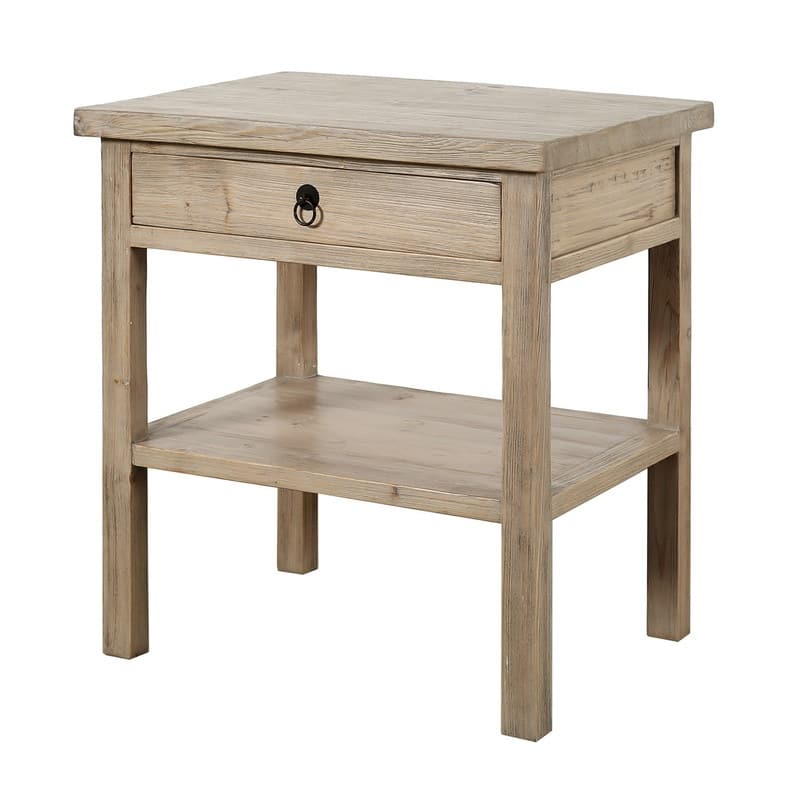 One Drawer Side Table Weathered Natural 28x20x30H