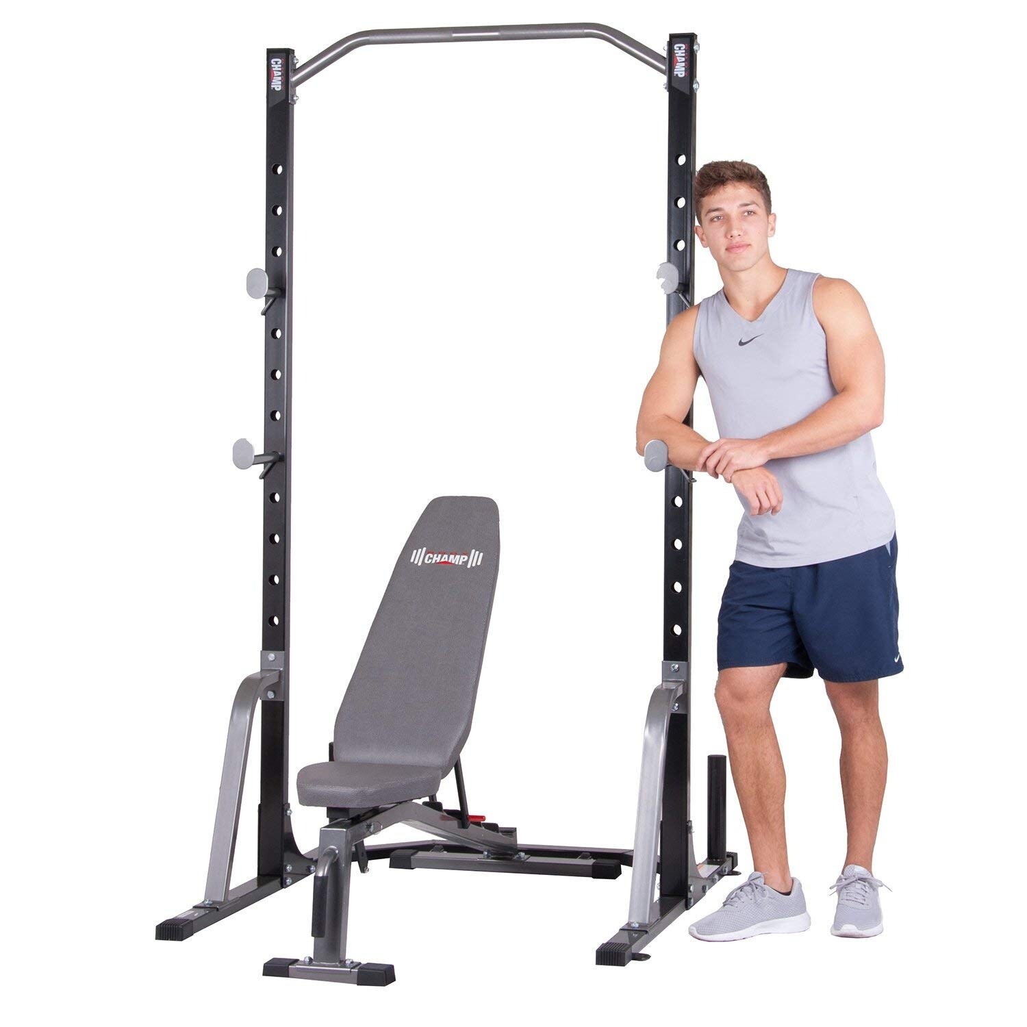 Body champ pbc530 power rack online system with olympic weight plate storage