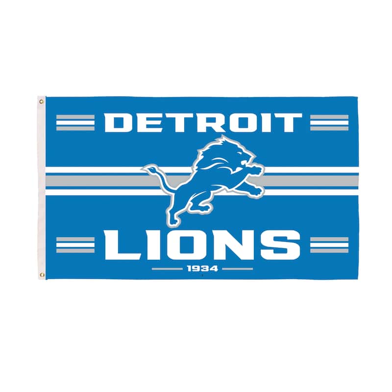Detroit Lions Single Sided Flag w/ 2 Grommets, 3'x5'