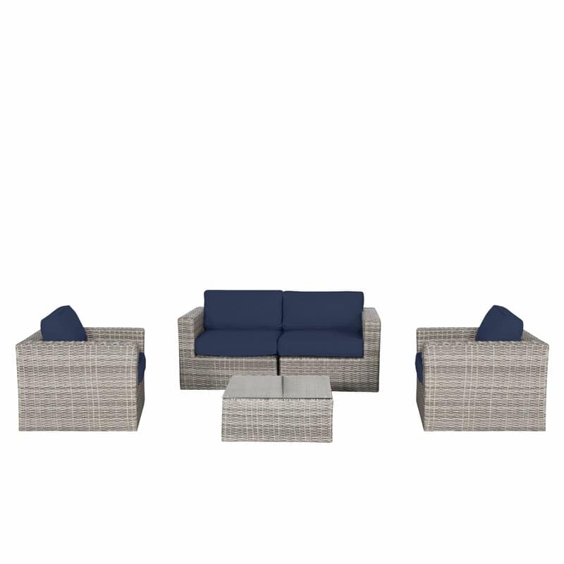 LSI Verona Wicker 5-piece Resort Grade Outdoor Furniture Patio Sofa Set