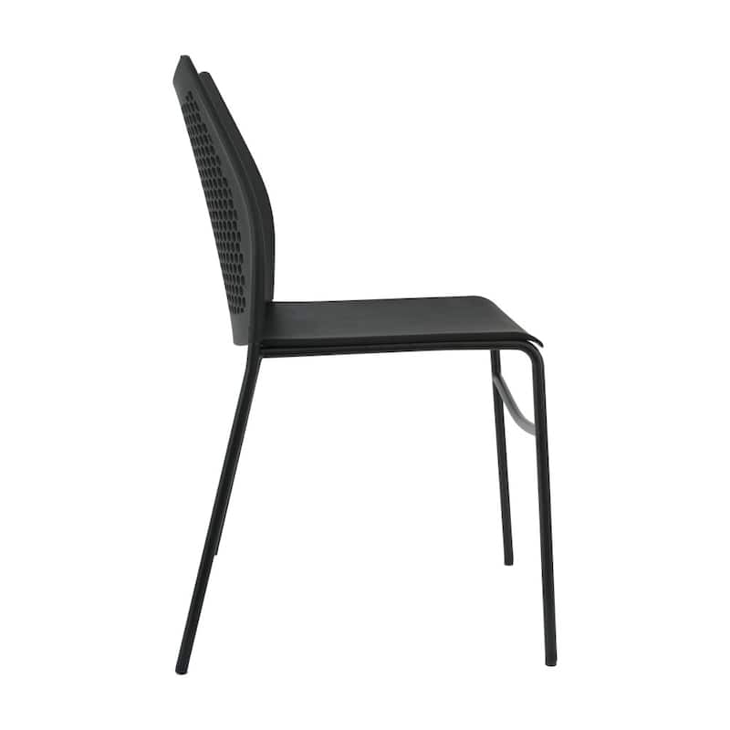 5 Pack Stackable Chair with Vented Back and Waterfall Seat - 17.75"W x 21.5"D x 32"H