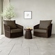 preview thumbnail 8 of 47, 3-piece Cushioned Swivel Patio Wicker Furniture Set Outdoor Rattan Bistro Set COFFEE
