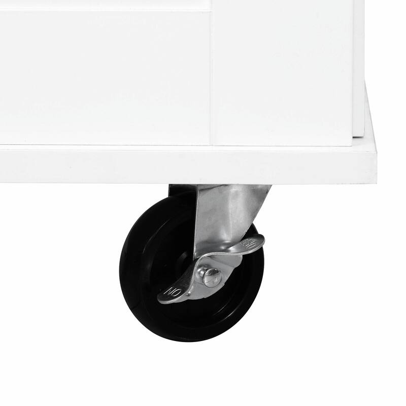 50.7" Kitchen Island with Storage, Tilt Trash Can Cabinet, and Pull-Out Cabinet Organizer