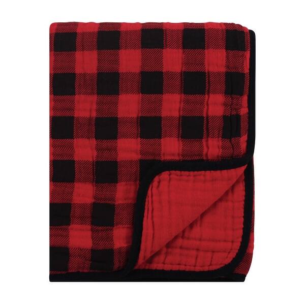 slide 1 of 1, Hudson Baby Infant Muslin Tranquility Quilt Blanket, Buffalo Plaid, One Size - Buffalo Plaid - One Size One Size - Buffalo Plaid