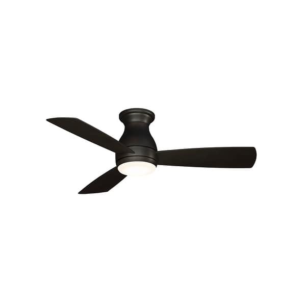 slide 2 of 7, Fanimation Hugh 44 inch Indoor/Outdoor Flush Mount Ceiling Fan with LED Light Kit and Remote - Dark Bronze