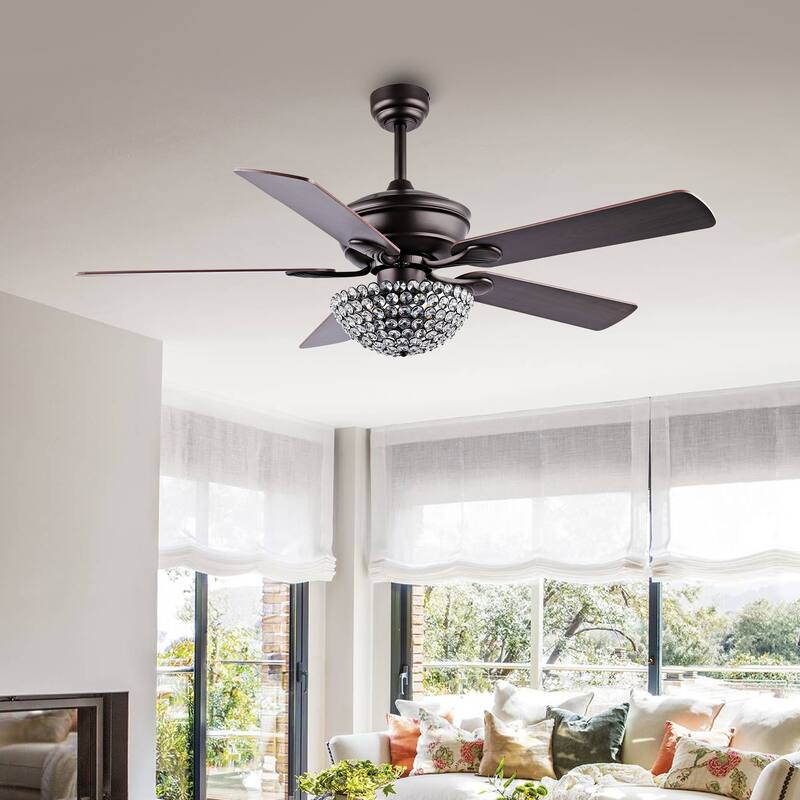 Lillibet 52" 3-Light Traditional Transitional Iron LED CEILING FAN, Chrome by JONATHAN Y