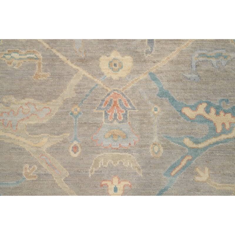 Hand Knotted Oriental 100% Wool Carpet Transitional All-Over Greys & Charcoal Oushak Area Rug - 10' 0'' X 8' 0''