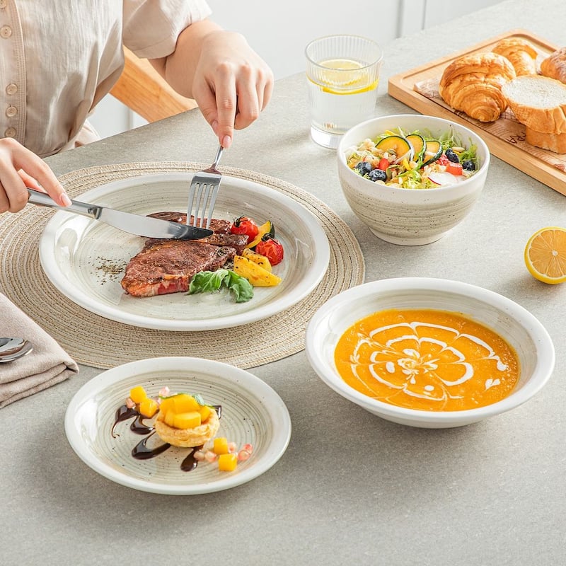 vancasso ORI Stoneware 16-Piece Dinnerware Set, Service for 4