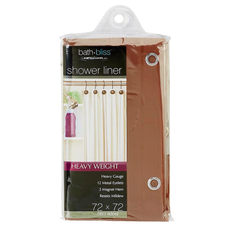 Bath Bliss Heavy Grommet Choco Shower Liner