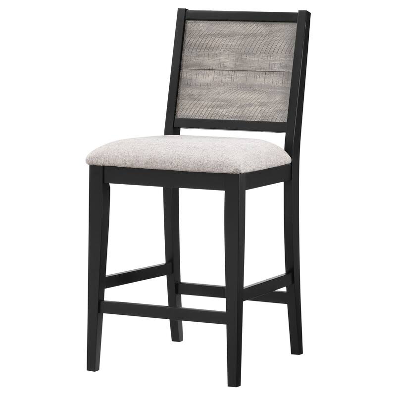 Elodie Wood Counter Chair Grey and Black (Set of 2) - 19.75'' x 21.25'' x 40.75''