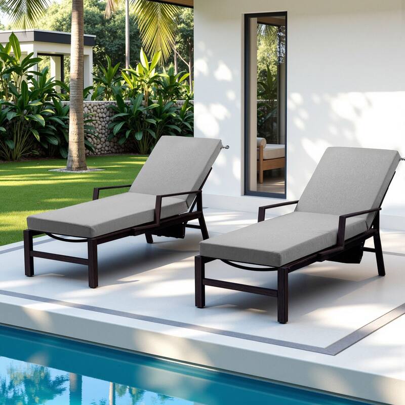 Gymojoy 72x22x3.5 Inch Outdoor Chaise Lounge Cushion, Waterproof Patio & Pool Chair Cushion with Removable Cover