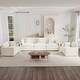preview thumbnail 84 of 162, Cloud Chenille Upholstered Modular Sectional Sofa with DIY Combination Design White 3-Seater Sofa+Accent Chairs*2