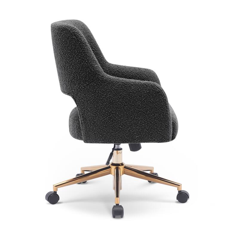 Boucle Upholstered Office/ Desk Chair - Swivel/ Adjustable Height