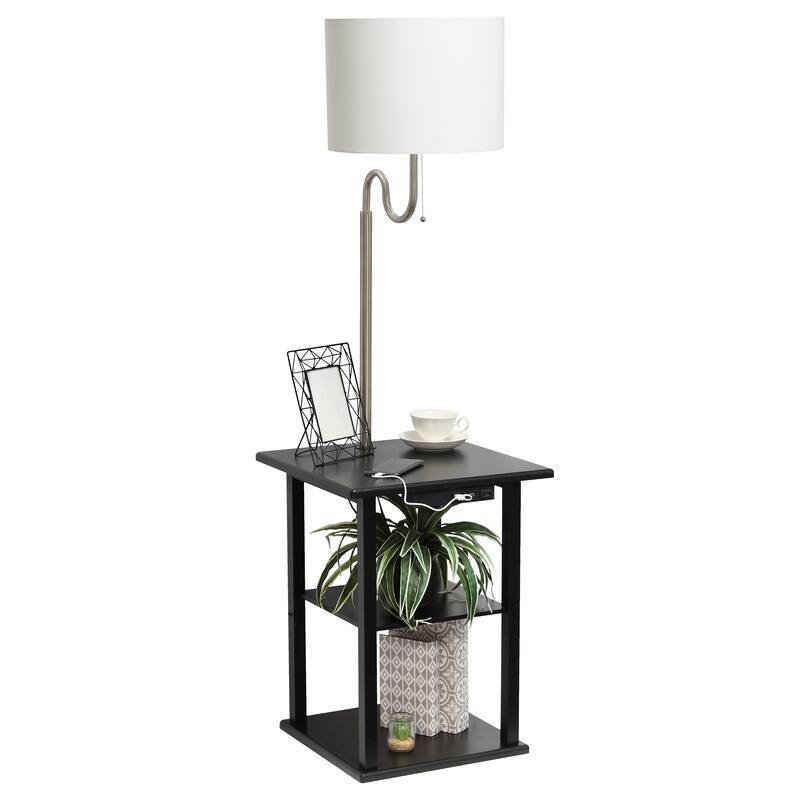 57" 2 Tier Lamp with 2 x USB Charging Ports & Power Outlet