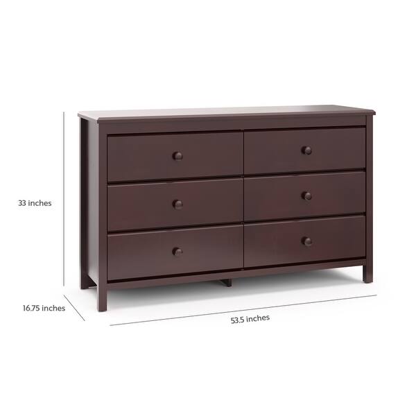 dimension image slide 3 of 4, Storkcaft Alpine 6 Drawer Dresser