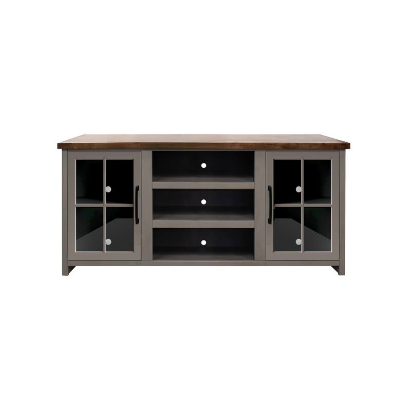 Bridgevine Home Modern Farmhouse 67 inch TV Stand Console for TVs up to 80 inches, No Assembly Required, Two-Tone Finish
