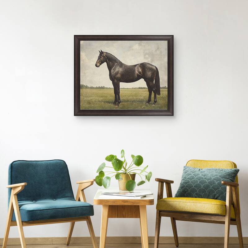 Masterpiece Art Gallery| Expresso Horse by Petals Prints Design - Framed Canvas Art Print