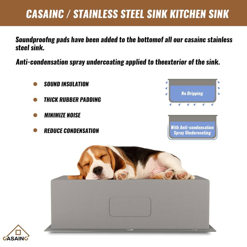Stainless Steel Sink 33 in. 16-Gauge Single Bowl Drop-In Kitchen Sink with Bottom Grid and Drainer - 33" x 22"