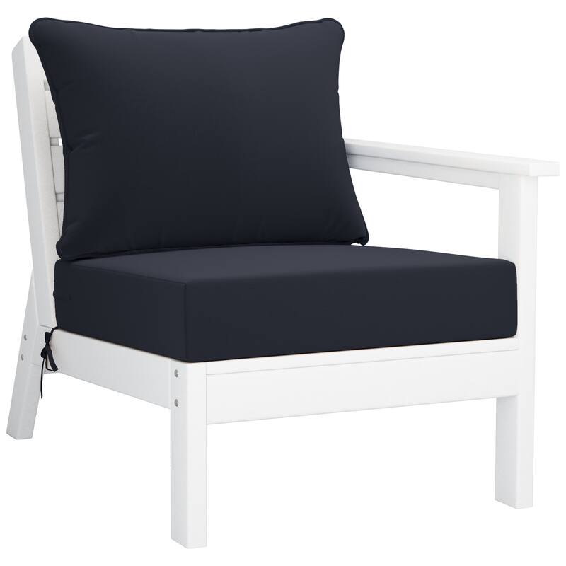 Birchwood All Weather HDPE Outdoor Patio White Deep Seating Conversation Set (5-Piece Set)