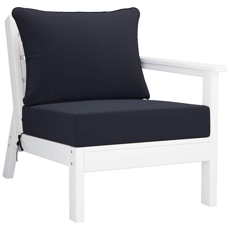 Birchwood All Weather HDPE Outdoor Patio White Deep Seating Conversation Set (6-Piece Set)