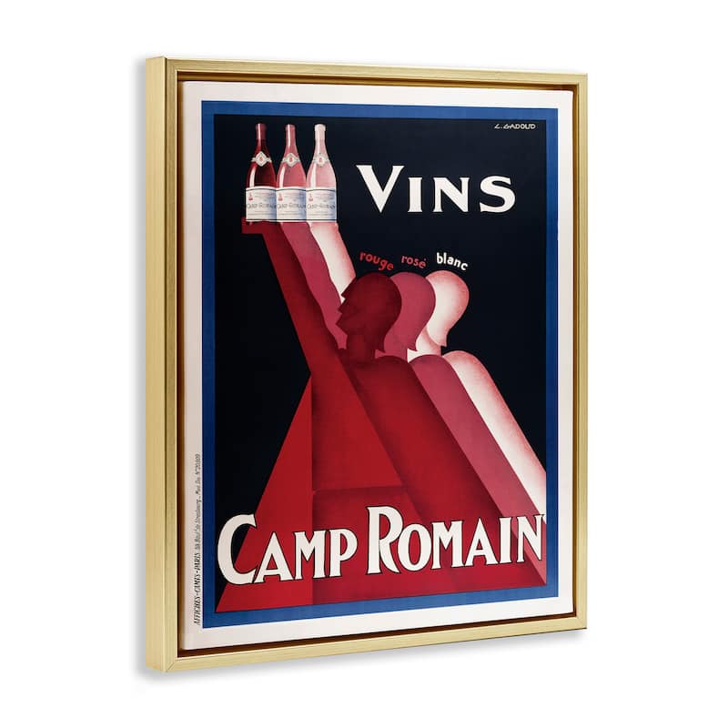 Stupell Antique Wine Bottle Trio Framed Floater Canvas Wall Art Design By Marcus Jules