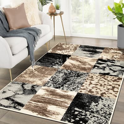 Patchwork Modern Eclectic Color Block Indoor Area Rug by Superior