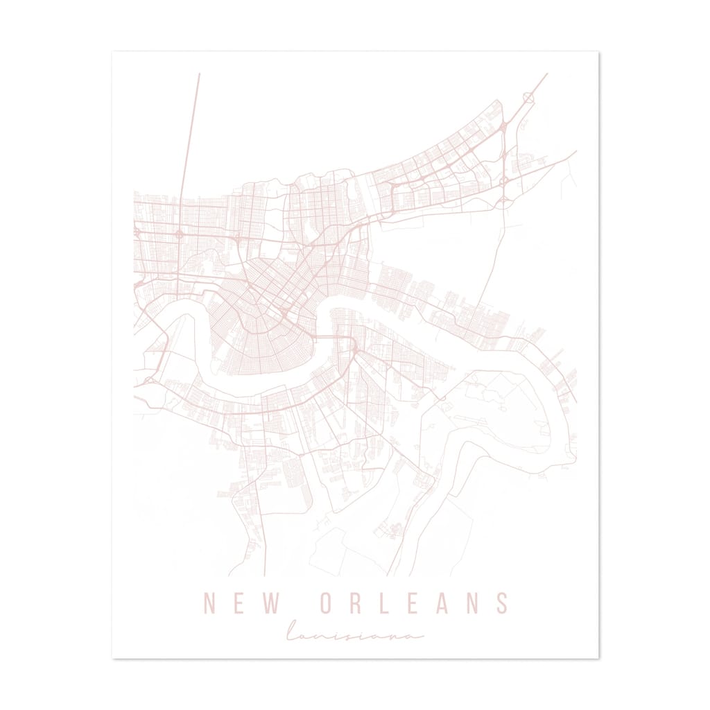 New Orleans Louisiana Maps Minimal Art Print/Poster