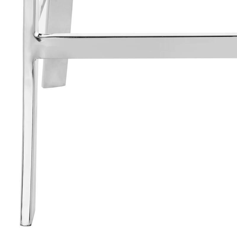 SAFAVIEH Peggie 35-inch Stainless Steel Cross Back Black Counter Stool - 17.5" x 18.5" x 35" - 18Wx19Dx35H